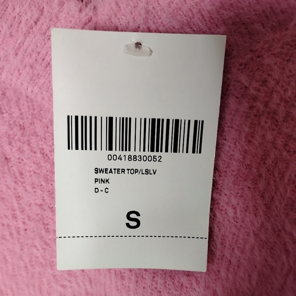 NWT Forever 21 Pink Fuzzy V-Neck Cropped Sweater S Soft Eyelash Knit - Picture 8 of 8